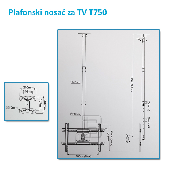 TV NOSAČ T750 32-80 - plafonski-nosac-za-tv-t750-dimenzije