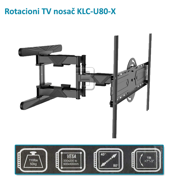TV NOSAČ KLC-U80-X 40-80 - rotacioni-tv-nosac-90