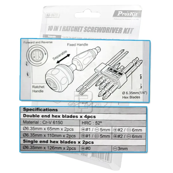 ODVIJAČ SD-9820 SET - srafciger-sa-nastavcima-proskit-sd9820