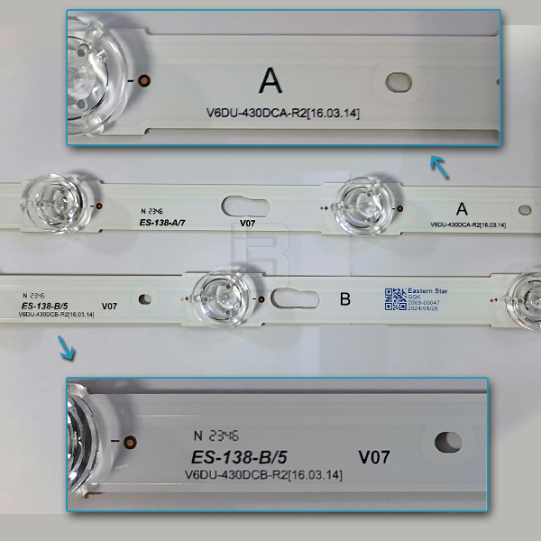 LED BAR-SAMSUNG43MU - v6du-430dca-r2-v6du-430dcb-r2