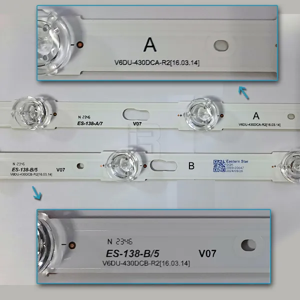 LED BAR-SAMSUNG43MU - v6du-430dca-r2-v6du-430dcb-r2